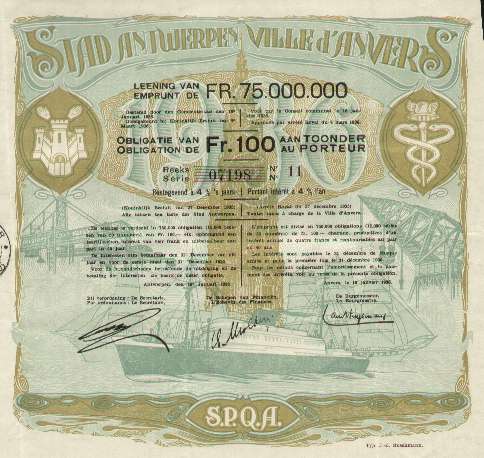 bond issued by the city of Antwerp